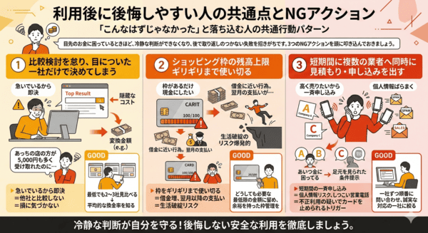 利用後に後悔しやすい人の共通点とNGアクション